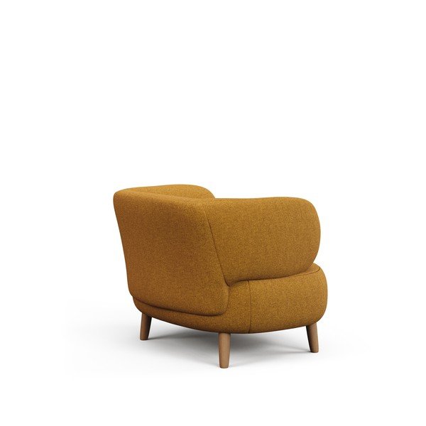 Musztardowy fotel z materiału bouclé Luisa – Kave Home-image-2