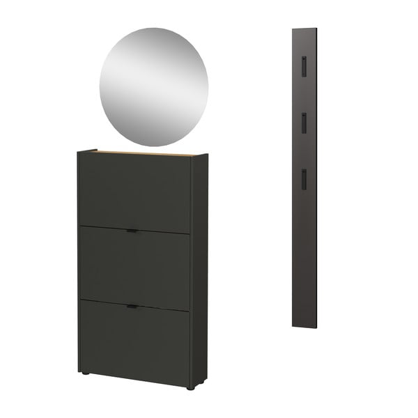 Antracytowy zestaw do przedpokoju 101x200x22 cm Ameca – Germania