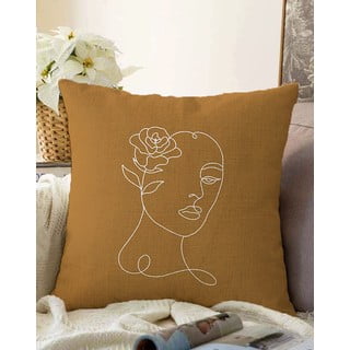 Brązowo-brązowa poszewka na poduszkę z domieszką bawełny Minimalist Cushion Covers Chenille, 55x55 cm
