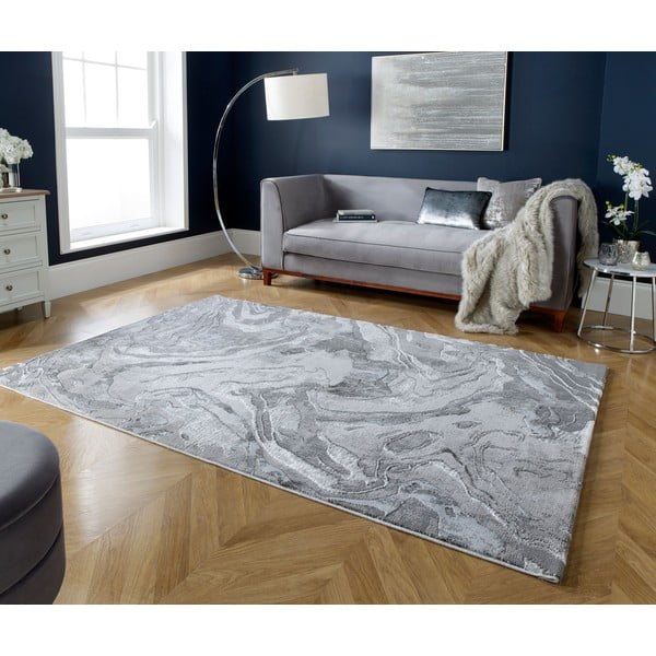 Dywan w szaro-srebrnym kolorze 160x230 cm Marbled – Flair Rugs-image-1