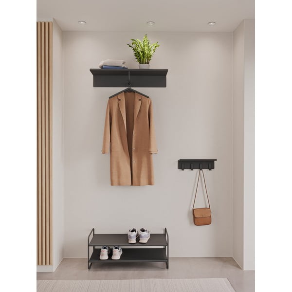 Czarny stalowy regał na buty 33x33x80 cm A-Shoe – Zone-image-1