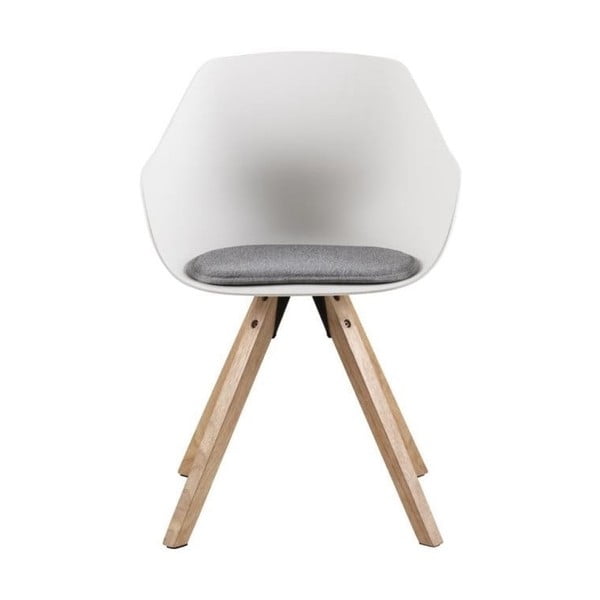 Biało-szare tapicerowane krzesła z podłokietnikami zestaw 2 szt. Tina – Actona-image-2