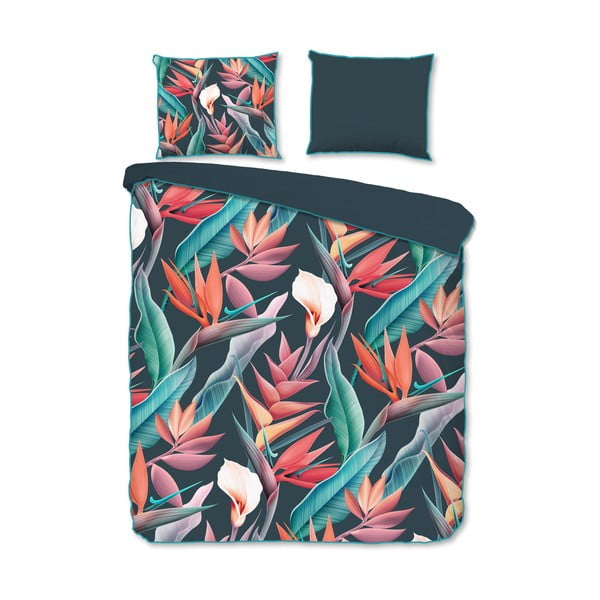 Pościel jednoosobowa z bawełny organicznej Descanso Leaves, 140x220 cm