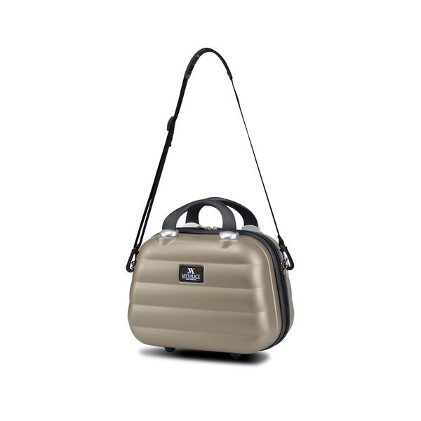 Damski kuferek podróżny w kolorze złota My Valice SMART BAG RESSNO Make Up & Hand Suitcase-image-1