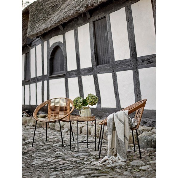 Zestaw mebli ogrodowych z imitacji rattanu w naturalnym kolorze dla 2 osób Dudine – Bloomingville-image-1