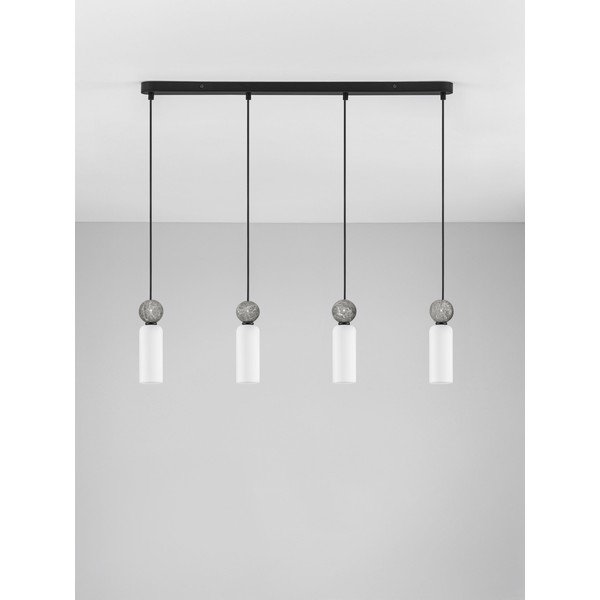 Kamienna lampa wisząca w kolorze matowej czerni ze szklanym kloszem Filomena – Nova Luce-image-4