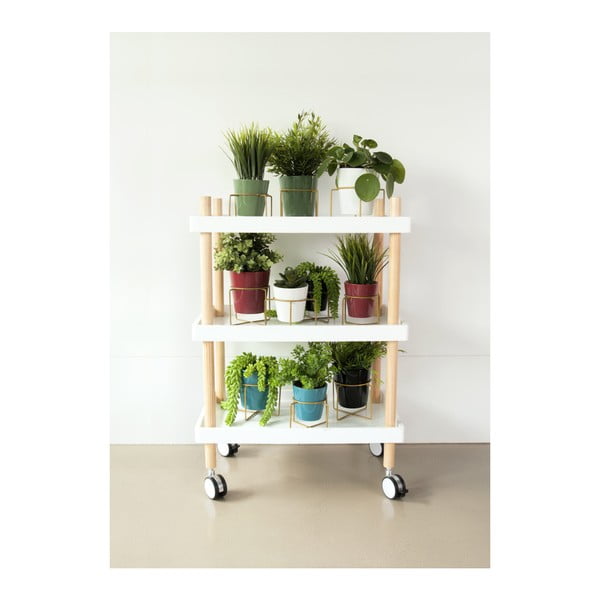 Zielona doniczka ceramiczna na podstawce Present Time Coy-image-3