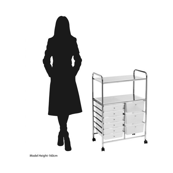 Plastikowy regał na kółkach w biało-srebrnym kolorze 64x97 cm – Premier Housewares-image-3