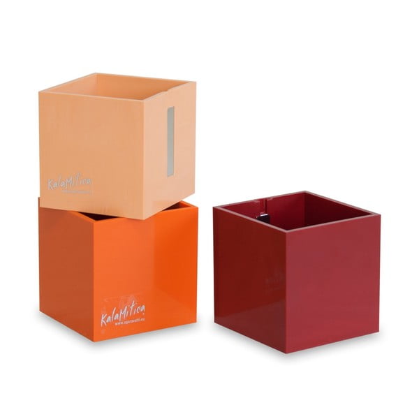 Zestaw 3 magnetycznych doniczek Cube Orange, duży