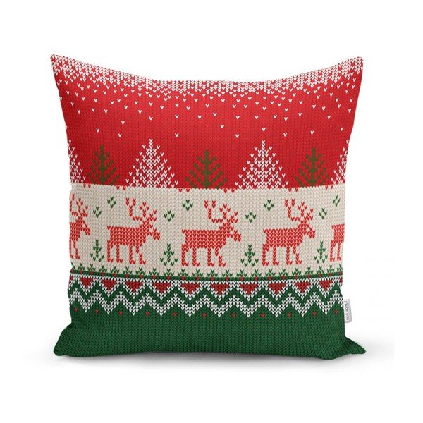 Zestaw 4 świątecznych poszewek na poduszki i bieżnika Minimalist Cushion Covers Merry Christmas-image-1