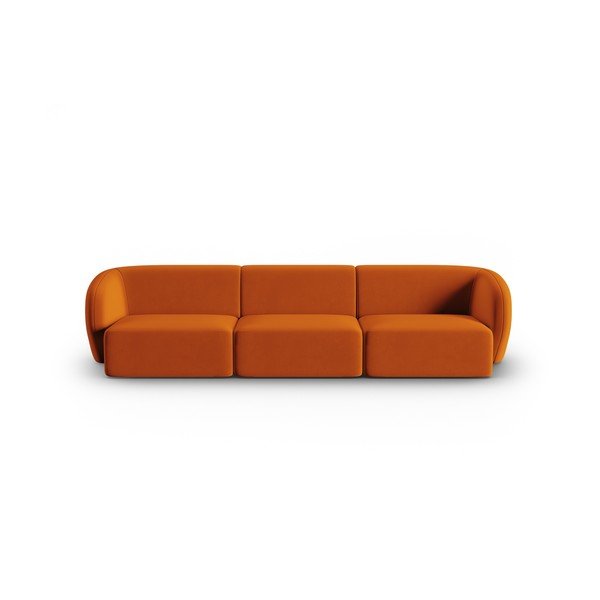 Aksamitna sofa w kolorze terakoty 266 cm Paolo – Milo Casa
