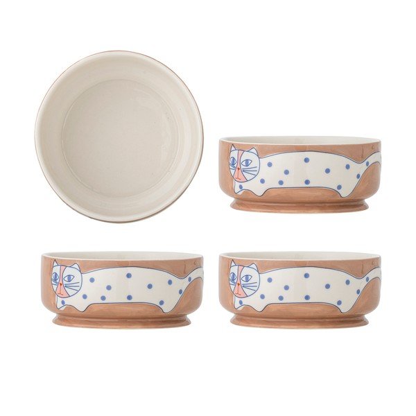 Jasnobrązowe kamionkowe miski zestaw 4 szt. Missy – Bloomingville