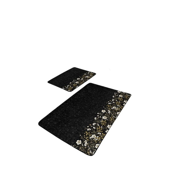 Czarne dywaniki łazienkowe zestaw 2 szt. 60x100 cm – Mila Home