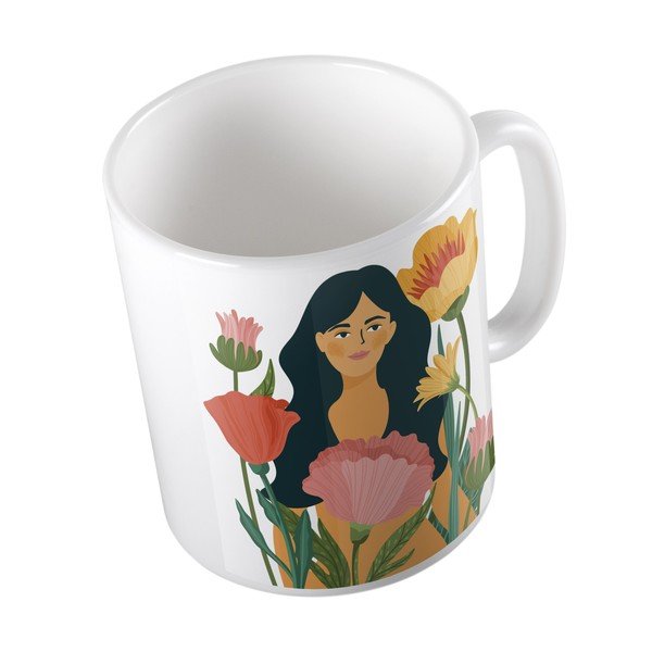 Biały kubek ceramiczny Butter Kings Flower Or Woman, 330 ml-image-3