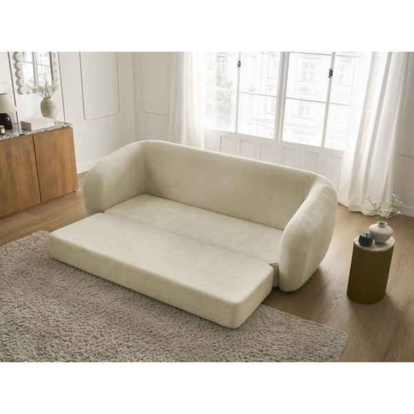Szarobrązowa rozkładana sofa z tkaniny szenilowej 228 cm Neyo – Bobochic Paris-image-1