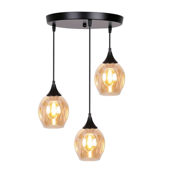 Czarna lampa wisząca ze szklanym kloszem Aspa – Candellux Lighting-image-2