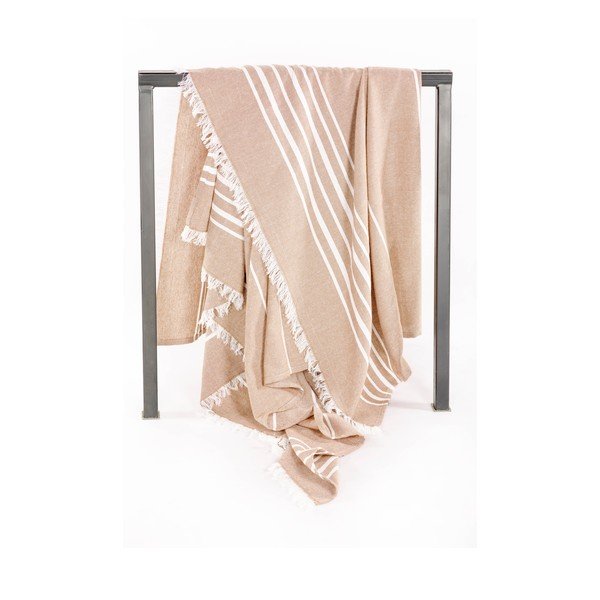 Beżowy bawełniany koc 150x200 cm Solene – Tiseco Home Studio-image-3