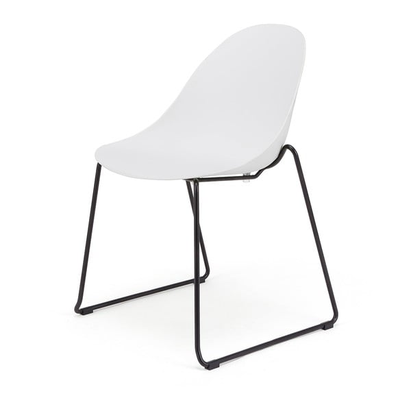 Zestaw 2 białych krzeseł z czarną kontrukcją Bonami Selection Viva