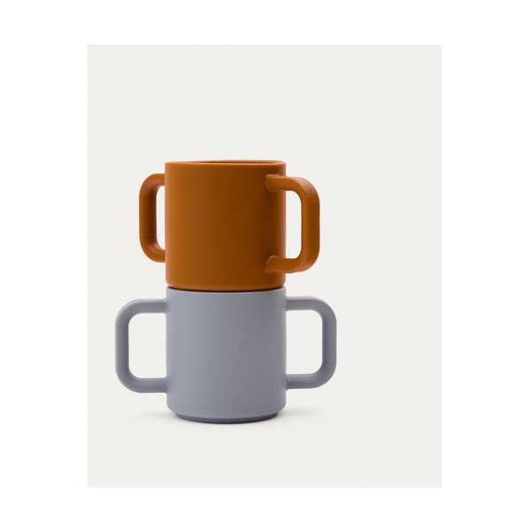 Niebiesko-pomarańczowe silikonowe kubki dla dzieci zestaw 2 szt. Lili – Kave Home-image-4