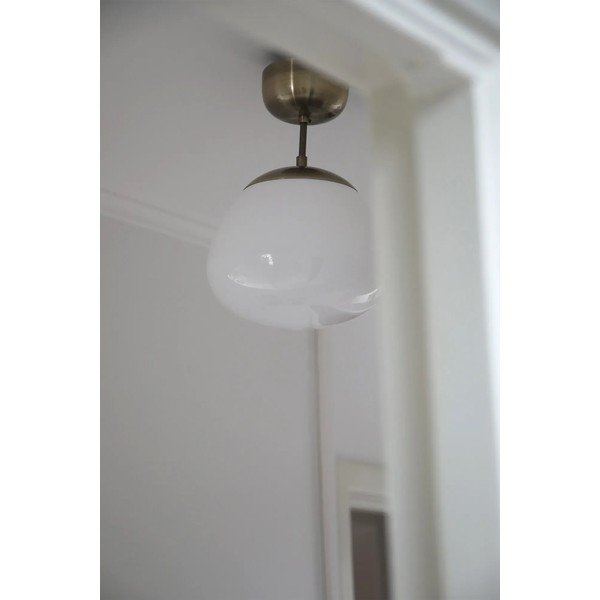 Biała/w kolorze mosiądzu szklana lampa sufitowa Rise – Markslöjd-image-1