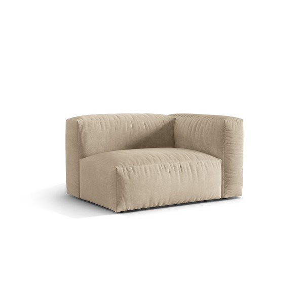 Beżowy aksamitny moduł sofy (prawostronny) Martina – Micadoni -image-1