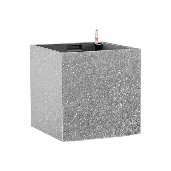 Samonawadniająca doniczka z plastiku z recyklingu Cubico Stone – Flower Lover