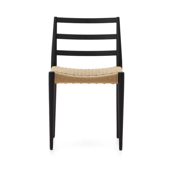 Czarno-naturalne krzesła z litego drewna dębowego zestaw 2 szt. Analy – Kave Home-image-3