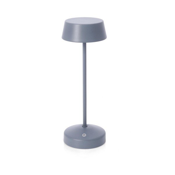 Niebieska metalowa lampa stołowa LED ze ściemniaczem/z ładowarką bezprzewodową z plastikowym kloszem (wysokość 33 cm) Esprit – Bizzotto