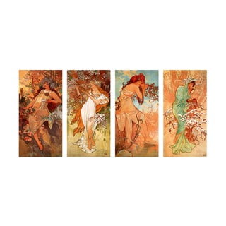 Reprodukcja obrazu Alfonsa Muchy – Pory Roku, 80x40 cm
