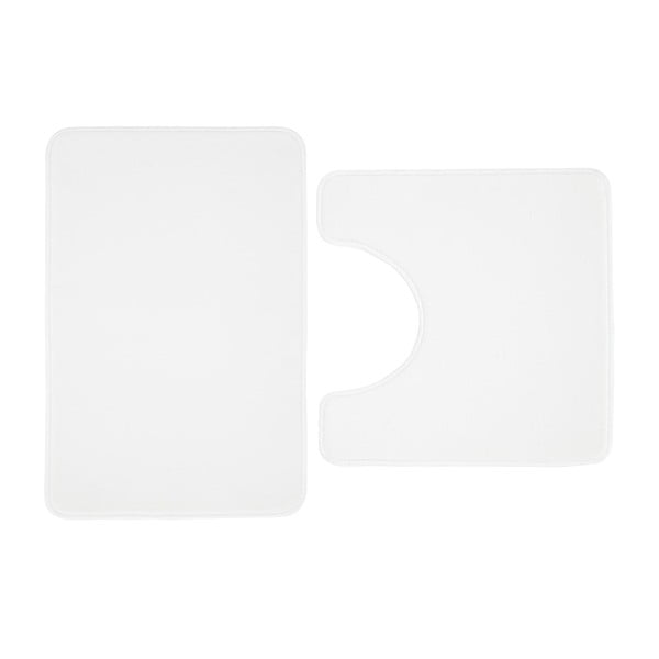 Białe dywaniki łazienkowe do WC z pianki pamięciowej zestaw 2 szt. 50x80 cm Anti-Bacterial – Catherine Lansfield