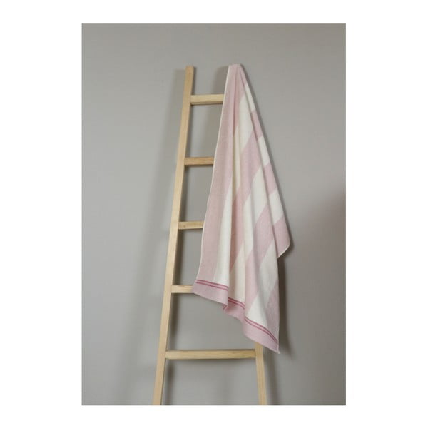 Różowo-biały ręcznik bawełniany My Home Plus Bath, 70x135 cm