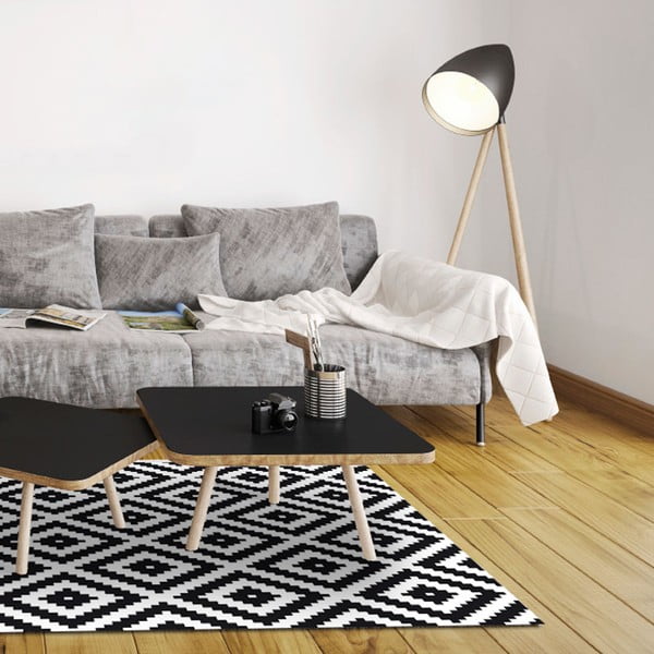 Wytrzymały dywan winylowy Black and White, 140x200 cm-image-1