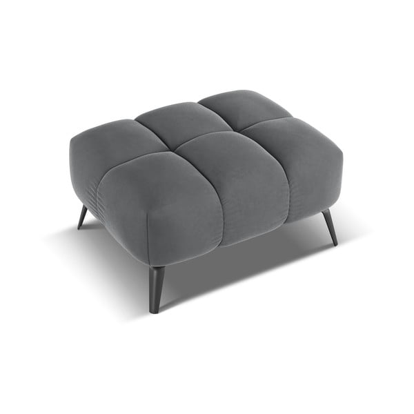 Szary aksamitny podnóżek Nalu – Makamii-image-3