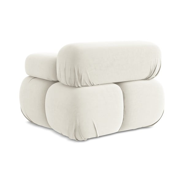 Biały aksamitny moduł sofy (prawostronny) Lokua – Makamii-image-4