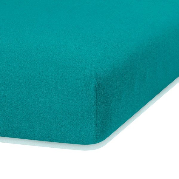 Turkusowe elastyczne prześcieradło dwuosobowe AmeliaHome Ruby Siesta, 180-200x200 cm-image-2