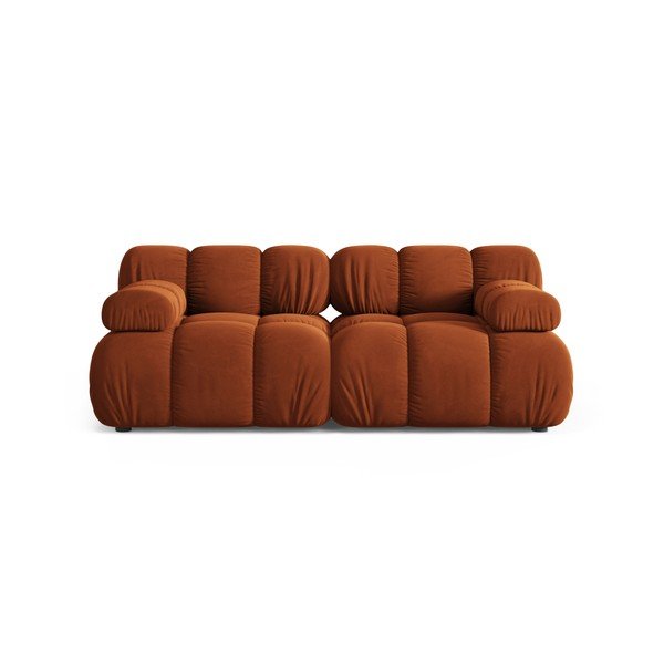 Aksamitna sofa modułowa w kolorze terakoty 188 cm – Micadoni 