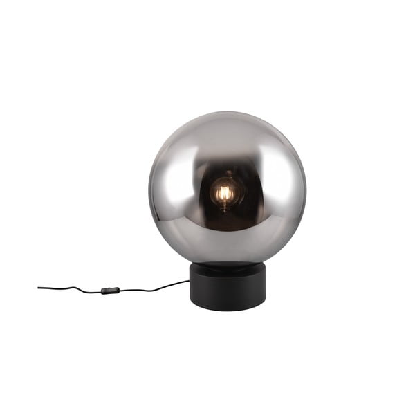 Czarna lampa stołowa LED ze szklanym kloszem (wysokość 60 cm) Cipallone – CINQUE