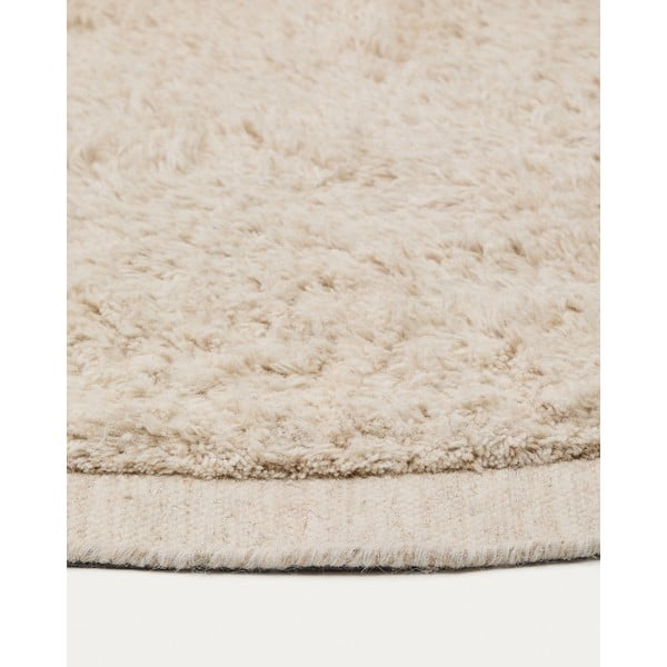 Kremowy wełniany okrągły dywan tkany ręcznie ø 200 cm Marely – Kave Home-image-4