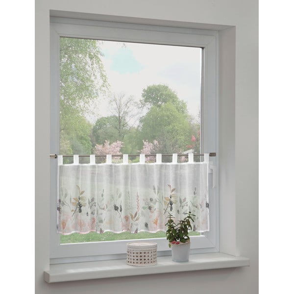 Biała firanka 135x45 cm Floral – Sehlbach-image-1