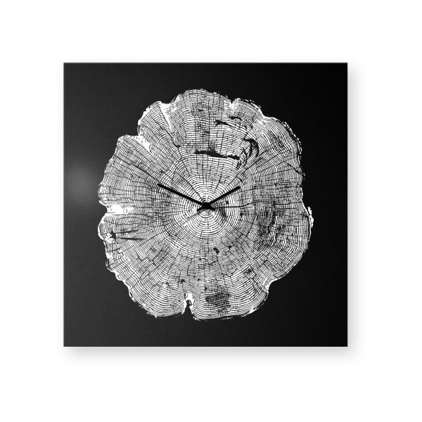 Zegar ścienny dESIGNoBJECT.it Life Black, 50 x 50 cm 