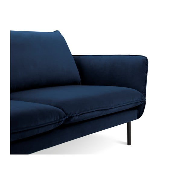 Niebieska narożna aksamitna sofa lewostronna Cosmopolitan Design Vienna-image-4