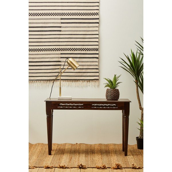 Konsola z litego drewna palisander w ciemnym naturalnym kolorze 45x120 cm Srina – Premier Housewares-image-1