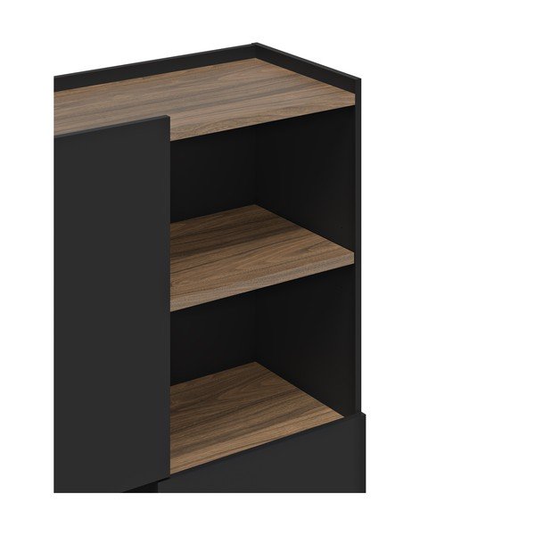 Czarny regał w dekorze orzecha 180x83 cm Nina – TemaHome-image-4