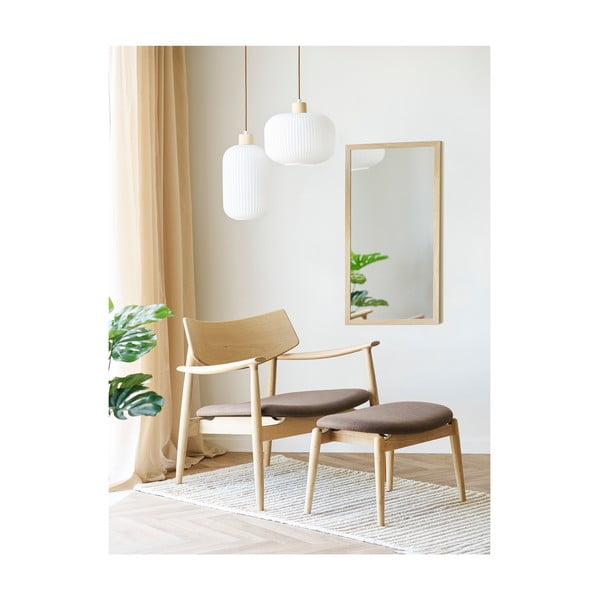 Biała lampa wisząca ze szklanym kloszem ø 20 cm Argalo – House Nordic-image-1