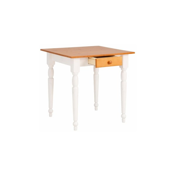 Stół z białymi nogami z drewna sosnowego Støraa Normann, 75x75 cm