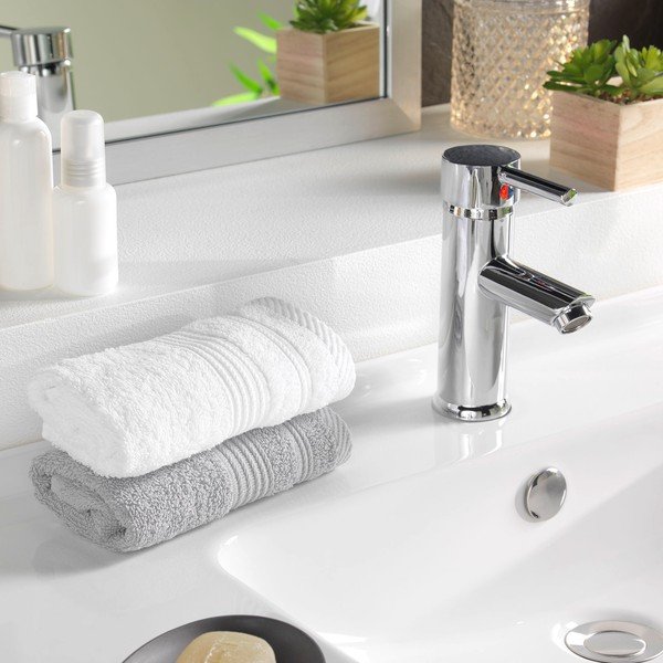 Biały bawełniany ręcznik frotte 30x50 cm Tendresse – douceur d'intérieur-image-1