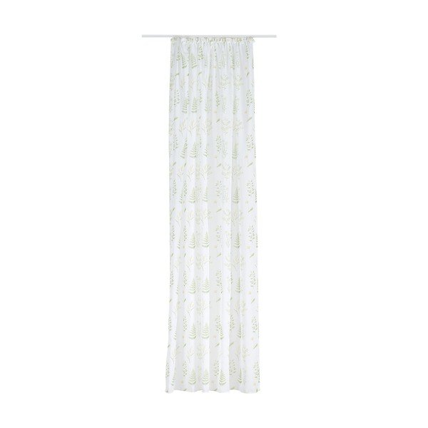 Biało-zielona firanka 140x245 cm Caledonia – Mendola Fabrics