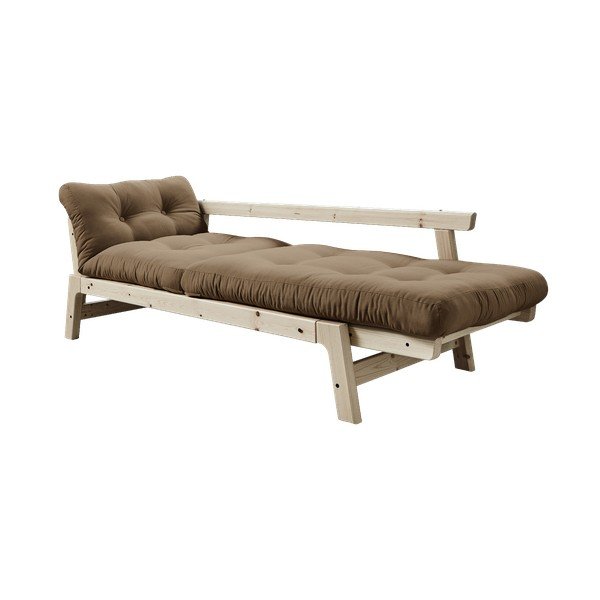 Sofa rozkładana z brązowym pokryciem Karup Design Step Natural/Mocca-image-3