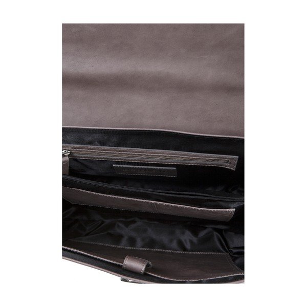 Szarobrązowa torba męska ze skóry cielęcej Ferruccio Laconi Brief-image-3