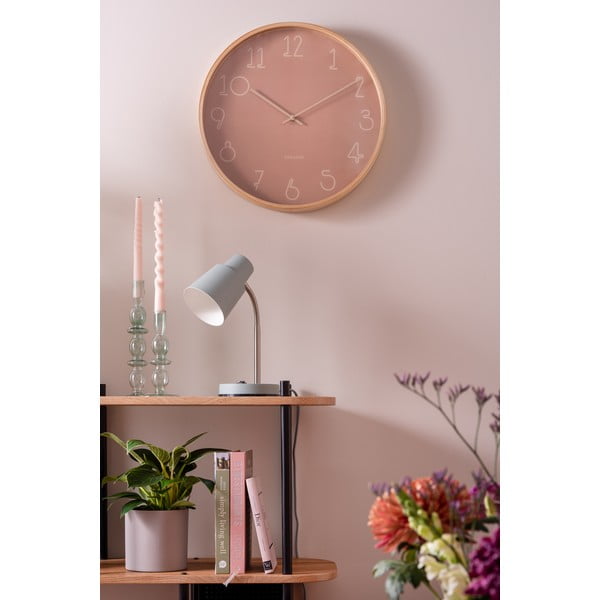Różowy zegar Karlsson Sencillo, ø 40 cm-image-1
